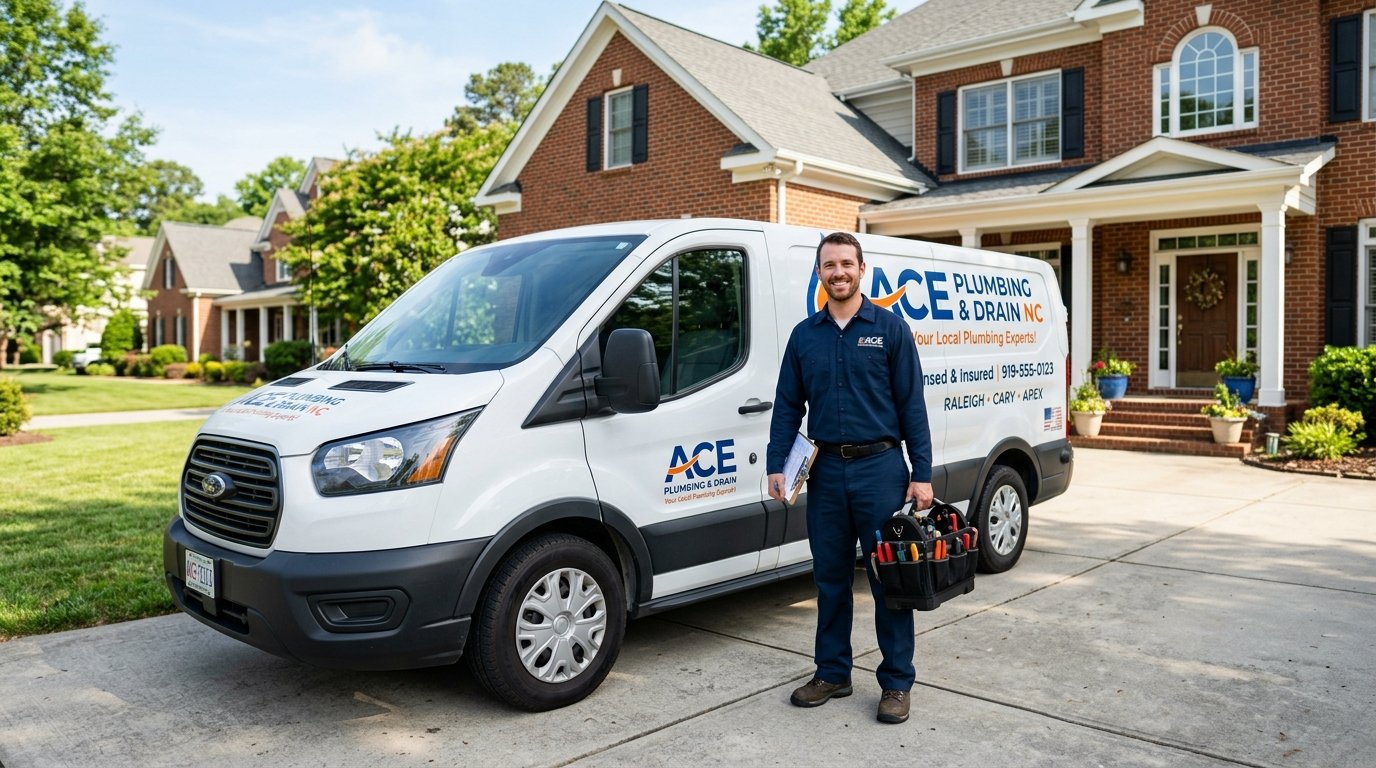 Greensboro Plumbing Expert service technician and commercial vehicle